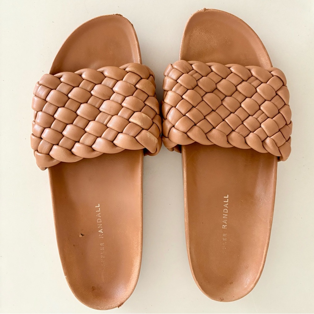 Loeffler Randall Sonnie Woven Sandals – Dark Sand 👜👡